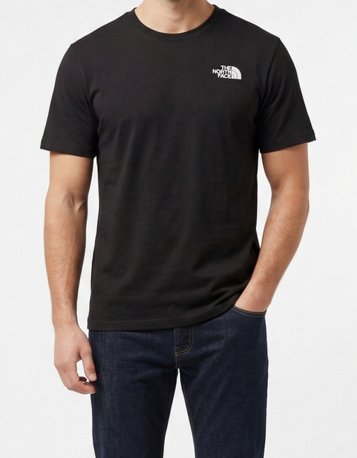 노스페이스 로고 반팔 티셔츠 남녀공용 블랙