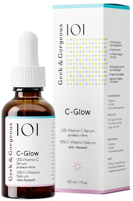 Geek & Gorgeous - C-GLOW 로우 경량 물 같은 15% 비타민 C + 페룰산 및 E 세럼 환경 손상으로부터 보호 콜라겐 향상 피부 톤 개선 모든 타입 2, Geek & Gorgeous - C-Glow - 경량, - 쿠팡