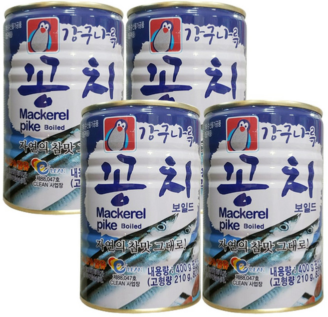 강구나루 꽁치통조림 400g, 4개