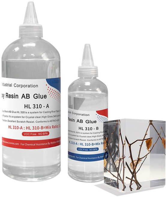 CNMI 투명 에폭시 레진 1kg 대용량 세트 3:1 HL310, 1세트, Transparent