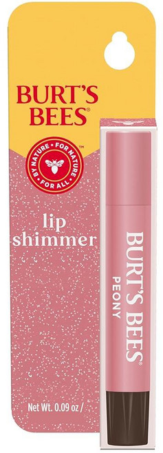 Burt's Bees 쉬머 립 틴트 틴트 립밤 스틱 하루 종일 수분을 공급하는 보습 자연스러운 빛나는 안료 마감 및 조립 가능한 색상 따뜻함 발광 튜브 1개 2.6, Peony