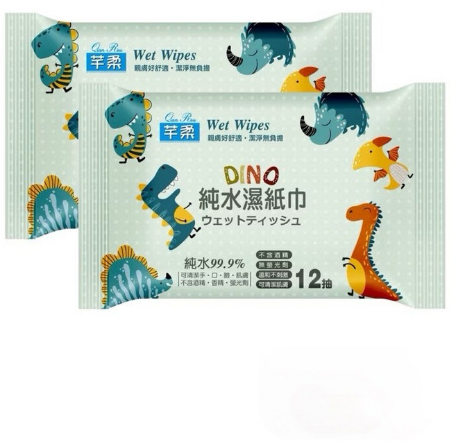 芊柔純水濕紙巾 台灣製造, 5個, 12抽5包45元, 12抽, 1g