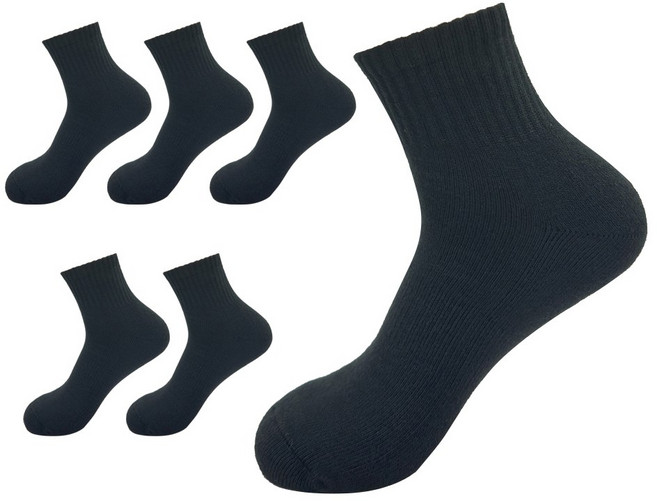 비바슈슈 남성용 스포츠 쿠션 면양말 단목 무지 6켤레