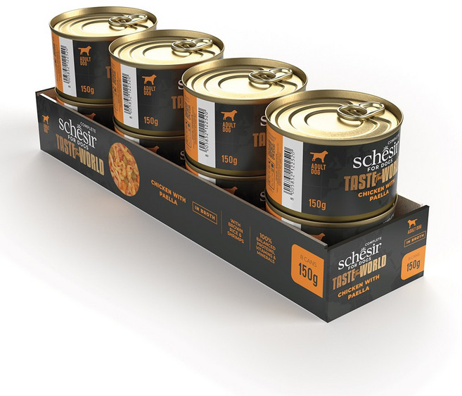 쉐지애 테이스트더월드 브로스 주식캔 강아지 습식사료, 닭 빠에야, 150g, 8개