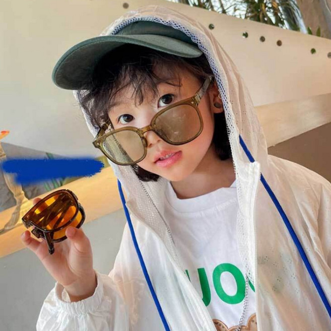 아동 뿔테 폴딩 선글라스 자외선 블루라이트 차단 가죽 케이스포함 8color