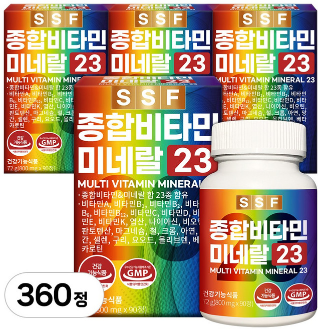 순수식품 종합 멀티 비타민 미네랄, 90정, 4개