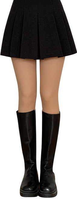 [2가지두께] 살몬 착시 2중 두겹 버튼 기모 겨울 데일리 시스루 비치는 스타킹