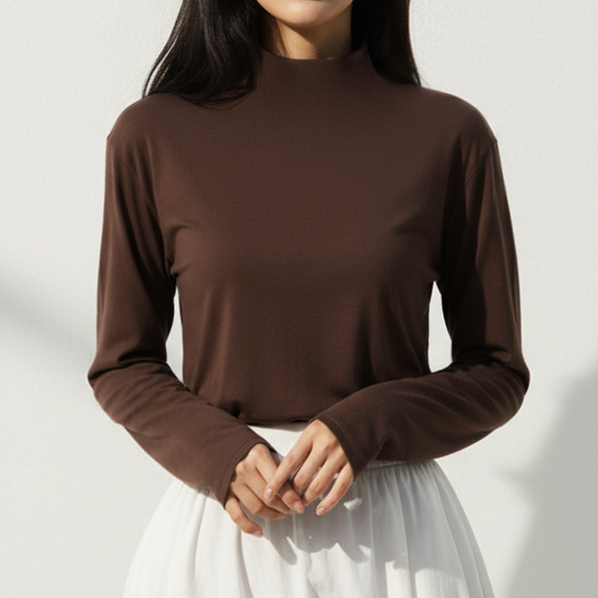 아소트 여성 소프트 반목티 반목폴라 얇은 긴팔티 봄가을