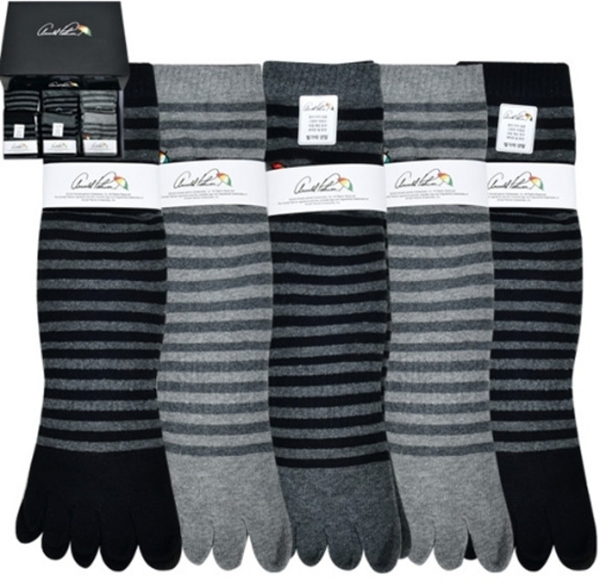 기타 아놀드파마 심플한 스트라이프 디자인 신사 파일 발가락 장목 양말0057ku