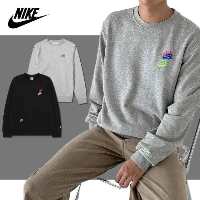 당일발송 나이키 NIKE 멀티로고 스우시 맨투맨 티셔츠 긴팔티 스포네틱 양말