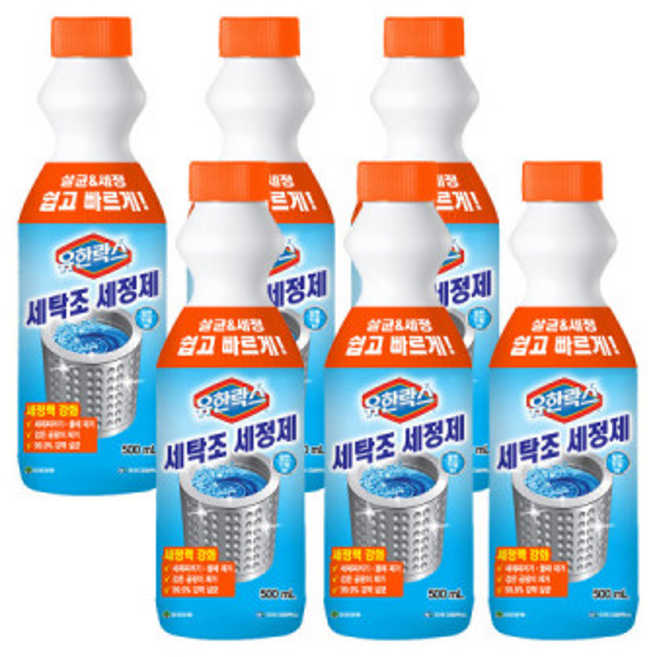 유한락스 세탁조세정제, 6개, 500ml