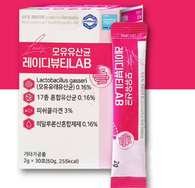 레이디뷰티랩 모유유산균 모유유래유산균 분말 스틱 lgg유산균 포스트바이오틱스 프롤린 락토바실러스 가세리 슈퍼 프리 프로 생유산균 신바이오틱스 모유, 6개, 60g