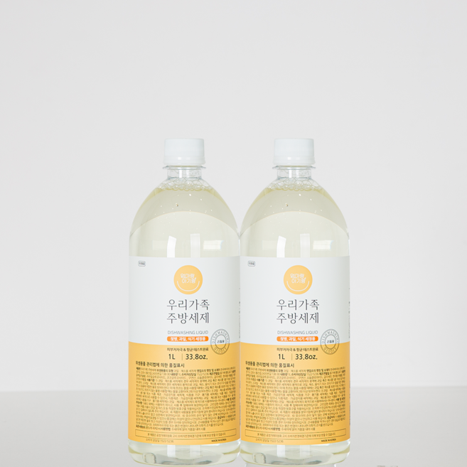 [엄마랑아기랑] 우리가족 고농축 주방세제 리필 1L 2개