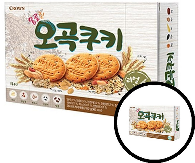 오곡쿠키 288g 오곡쿠키 크라운 과자 스낵 건강간식 고구마 곡물 비건 식이섬유 발효식품 dda+626wn
