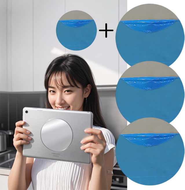 리치봄 태블릿 거치대 자석패치 원형 철판 스티커, 4개, 은색