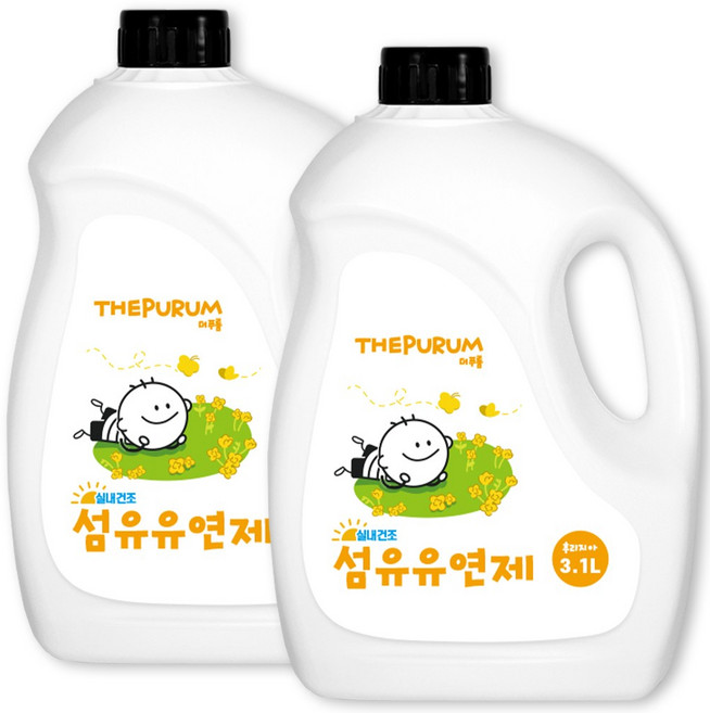 더푸룸 비건 아토피인증 실내건조 섬유유연제 후리지아향, 3.1L, 2개