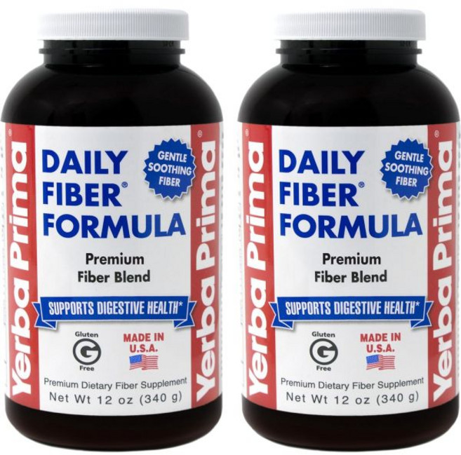 Yerba Prima Daily Fiber Formula Powder - 12 oz (Pack of 2) - Soluble & Insoluble Dietary Fiber Sup, 340g, 2개