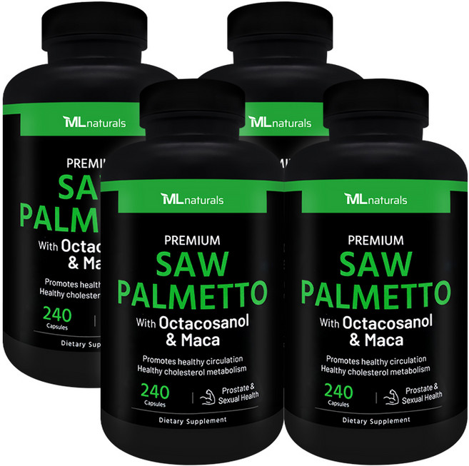 [미국빠른직구] 신제품 마이라이프 내추럴스 프리미엄 쏘팔메토 옥타코사놀 & 마카, 4개, 240정