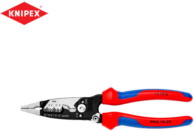 크니펙스 13 72 8 단조 와이어 스트리퍼 다목적 플라이어 이중안락손잡이 전공, 1개