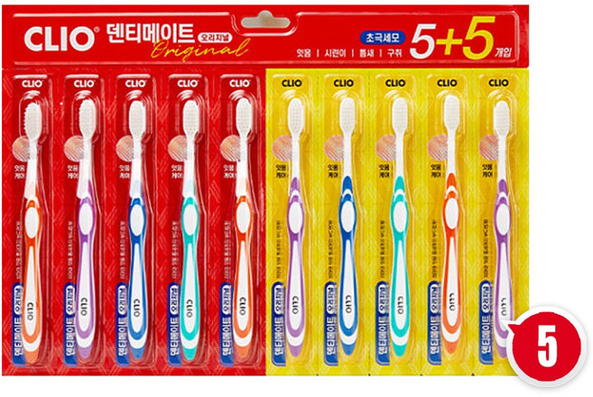 크리오 덴티메이트 오리지널 초극세모 칫솔, 10개입, 5개