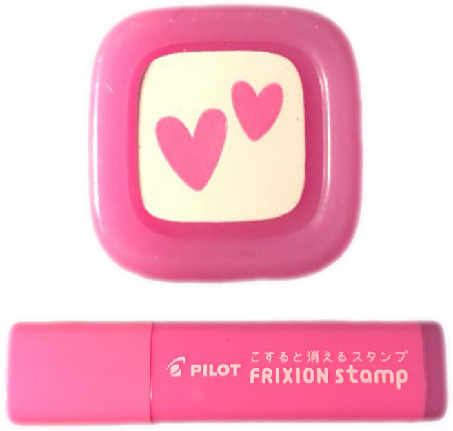 百樂PILOT FRIXION STAMP 可擦拭印章 摩擦印章 期間限定款 兒童印章, 1個, 小愛心(SPF-12-74P)