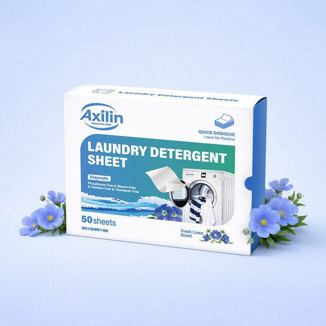 간편 세탁의 시작! 액실린 시트형 세탁세제 린넨향
