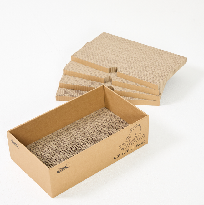 펫스맘 고양이 박스 스크래쳐 5P 애착 평판, 1세트