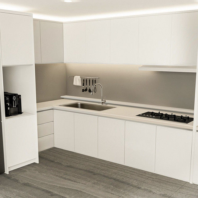 [국내제작] 큐브프레임 싱크대문짝 교체 씽크대문짝 싱크대도어 제작 디럭스, 알투스아이보리무광