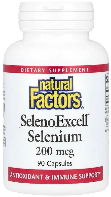 [정품보장]내추럴팩터스 셀레노엑셀 셀레늄 영양제 Natural Factors 200mcg 90정 X 1병, 1개 - 쿠팡