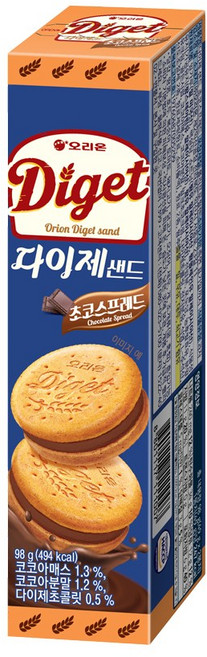 오리온 다이제샌드 초코스프레드 98g x24, 24개