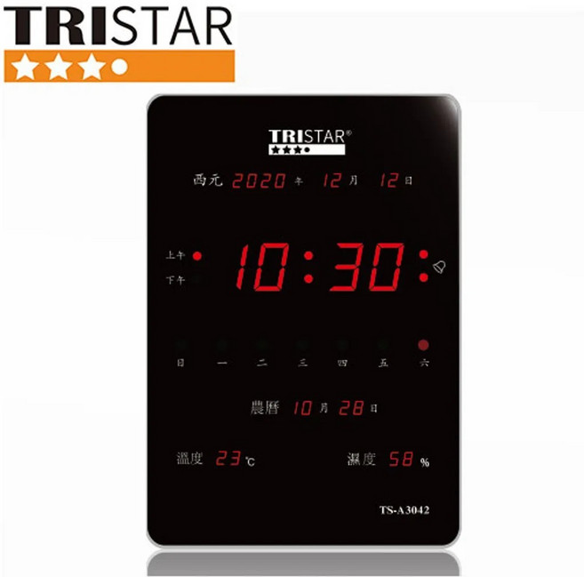 TRISTAR三星 直式電子鐘 - LED萬年曆