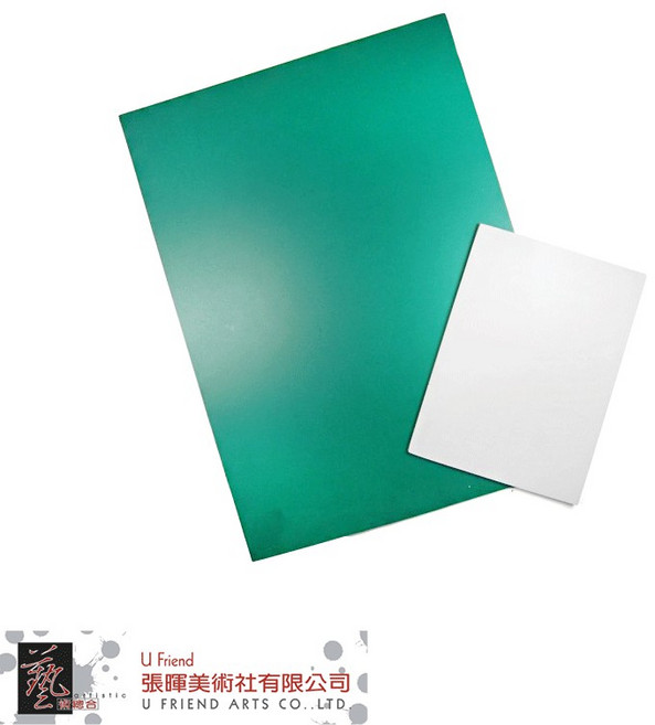 U Friend 版畫雕刻用綠白雙面橡膠板 A6-A4, 1個, A5 (每片150g 超取總重5Kg內)