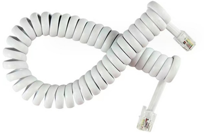 전화 수화기선 스프링선 전화스프링코드, T-TEL4P4C-W(화이트)