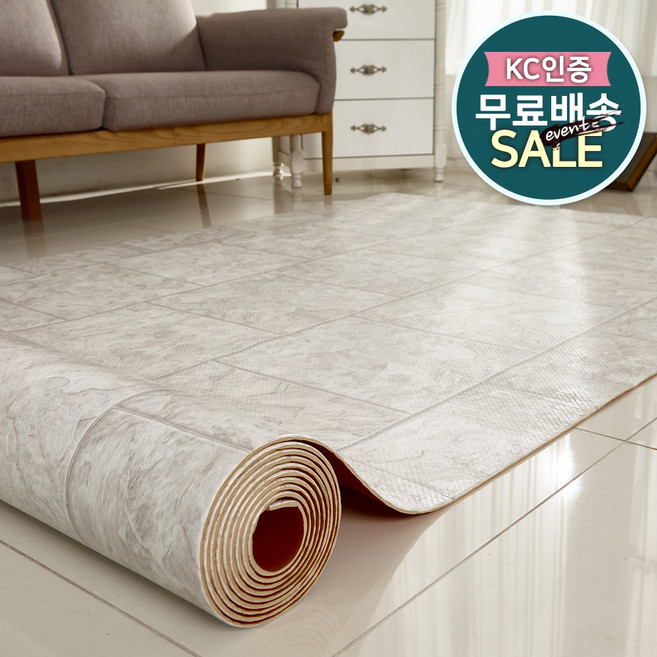 다온 이지 두꺼운 5T 재단형 PVC 롤매트 거실매트 베란다매트 두꺼운 모노륨매트 바닥장판매트, 06 스톤