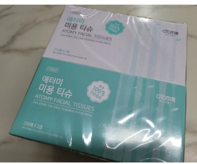 애터미 천연펄프 미용티슈 2겹, 250매, 4개