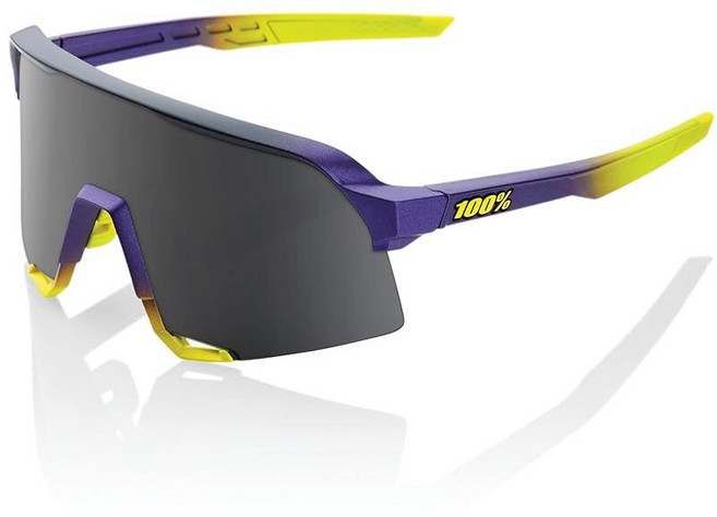 100% S3 스포츠 퍼포먼스 사이클링 선글라스 (매트 메탈릭 디지털 브라이트 - 스모크 렌즈)
