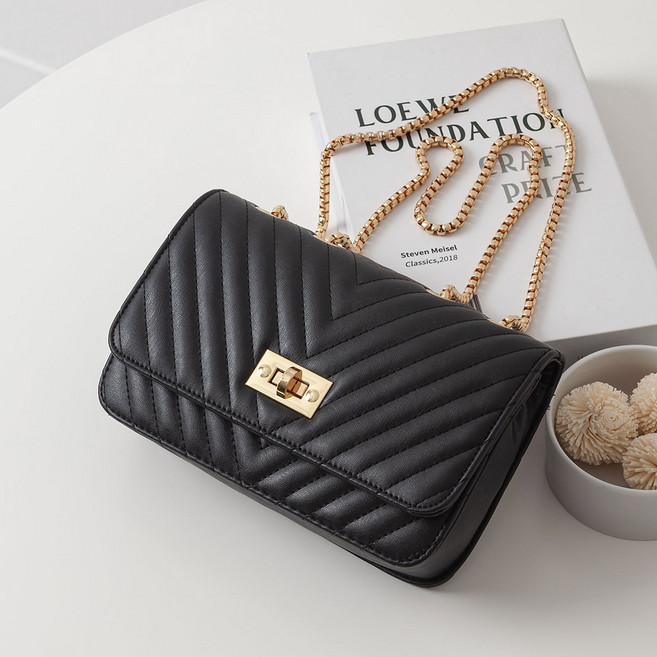 엔도르시 2color 브이 퀼팅 플랩 체인백 EBA524