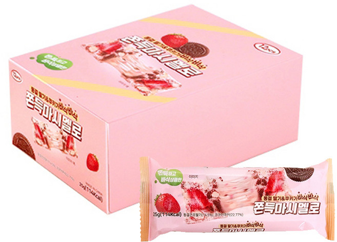 쫀득마시멜로 동결딸기&쿠키(25g*12입), 1개, 300g