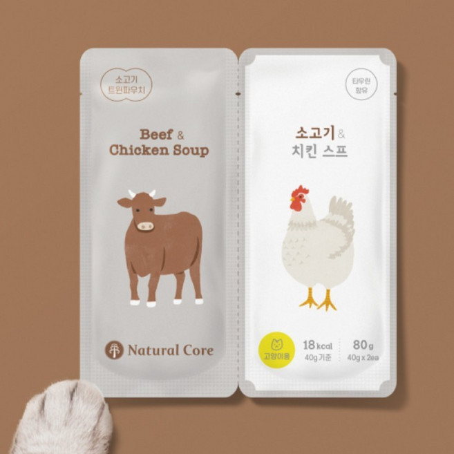 Natural Core 牛肉&雞肉湯 貓咪主食湯罐, 40g, 1個, 牛肉&雞肉