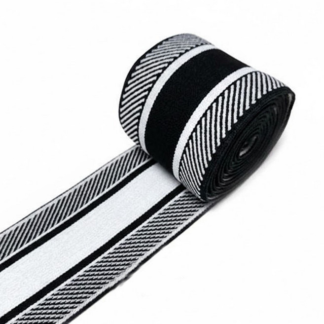 [청라핸즈] 스판밴딩 엘라스틱 허리고무밴드 5x90cm 사선블랙, 1개