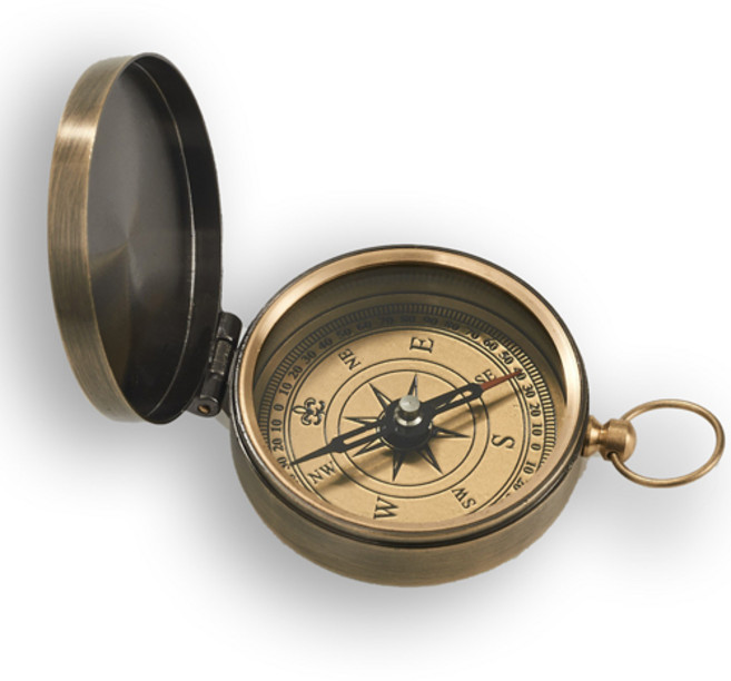 YGG 고급 빈티지 엔틱 나침반 소품, 1개, 브라운