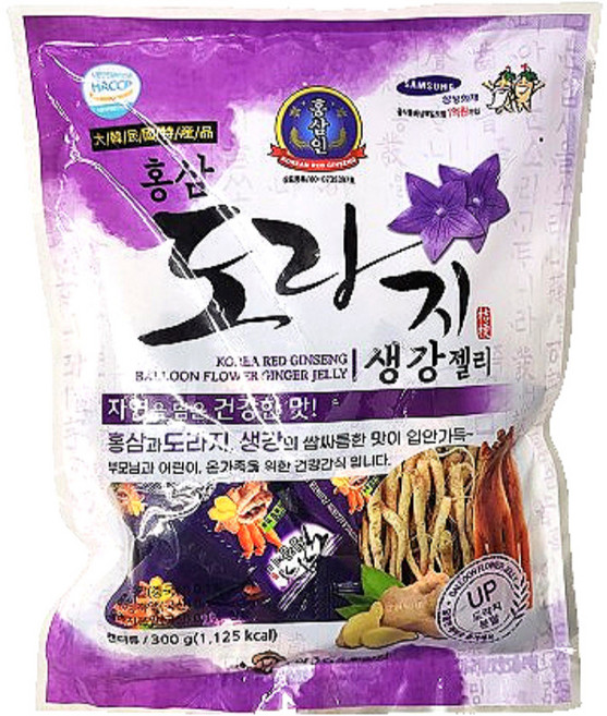 홍삼인 홍삼 도라지 생강젤리 300g 젤리 홍삼도라지생강젤리 국산 젤리간식 건강 어르신간식, 1개