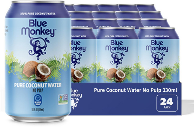 Blue Monkey 코코넛 water - 베트남산 100% Blue Monkey 코코넛 water - 베트남산 100% 순수 코코넛 water - 펄프 없음 - 설탕 무첨가 -, 1개, 330ml