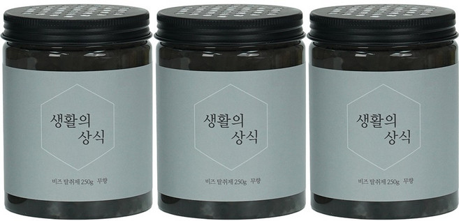 생활의상식 비즈 냄새제거 실내 탈취제, 250g, 3개