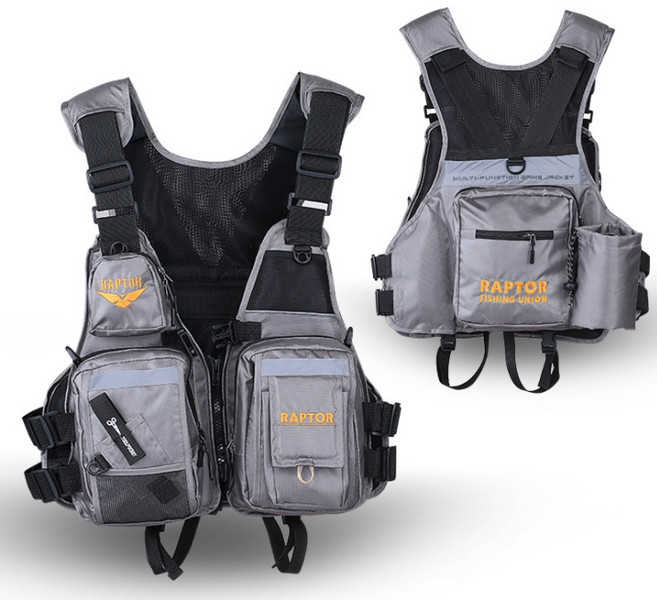 마리수 낚시조끼 바다 민물 루어 구명 프로 사계절, 그레이