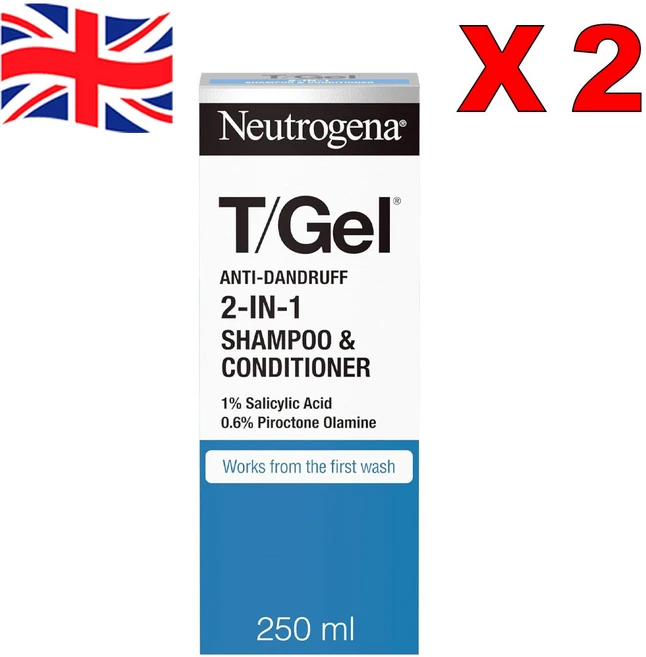 2개 250ml 뉴트로지나 티젤 2 in 1 안티댄드로프 샴푸앤 컨디셔너 Anti-Dandruff 2 In 1 - 쿠팡