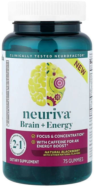 쉬프 Neuriva 브레인 + 에너지 천연 블랙베리 구미젤리 75개, 1개, 75회분 - 쿠팡
