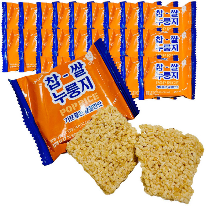 스낵 찹쌀 67% 바삭스낵 24g 24개 [당일출발], 1박스, 576g