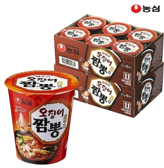 컵라면 농심 오징어짬뽕 67g x 12개, 농심 오징어짬뽕컵 67g x 12개
