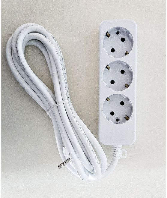 3구 3M 멀티콘센트 다조아 16A 250V 안전, 1개, 화이트, 300cm